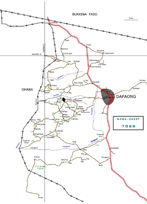 Plan nord-ouest Togo