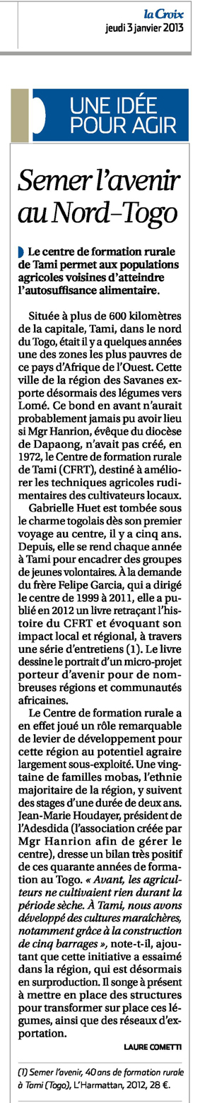 article La Croix 2013 0105.pdf
